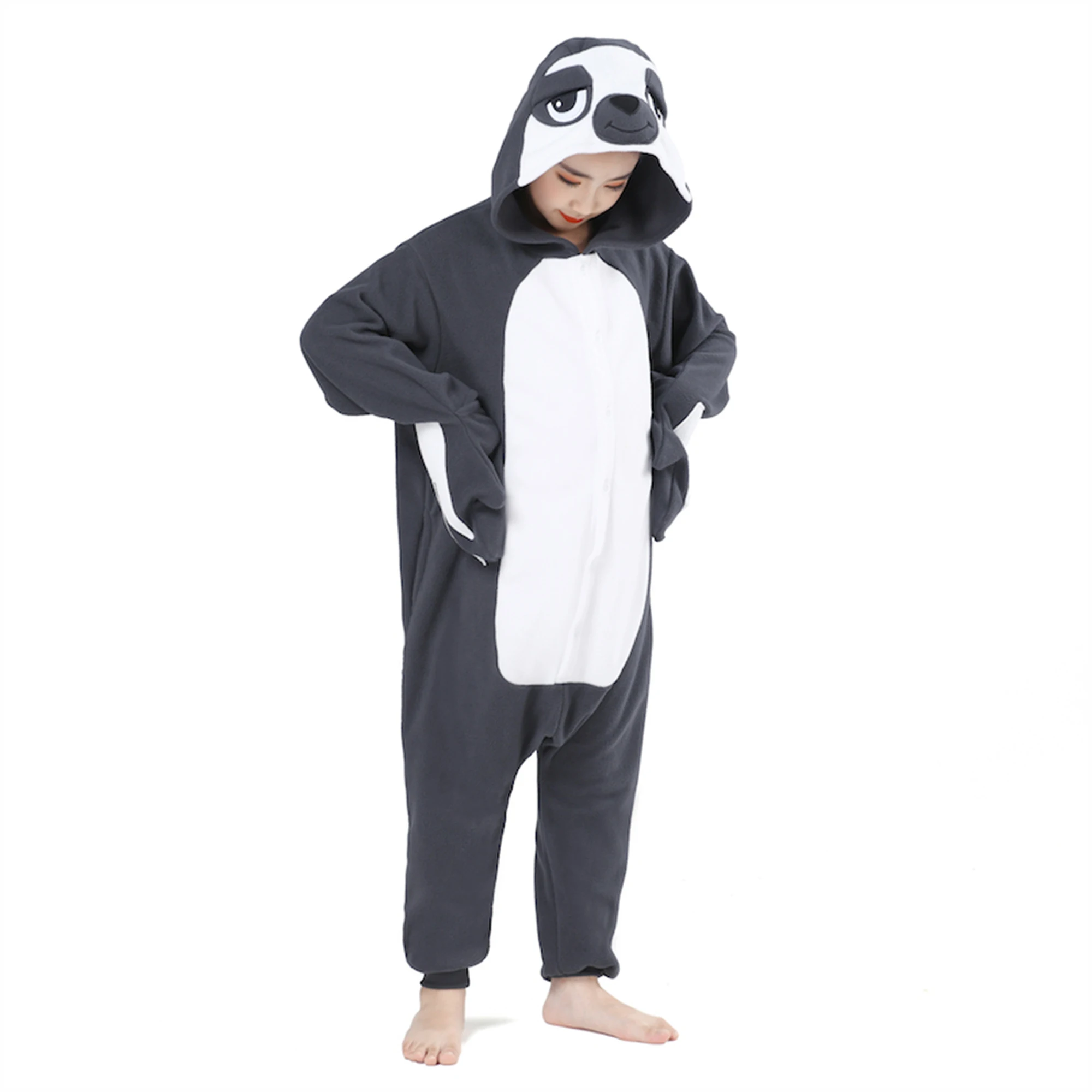 Kids Sloth One Piece Pajamas Unisex Soft Onesie Sleepwear Halloween Christmas Animal Cosplay Costume Funny Pyjamas