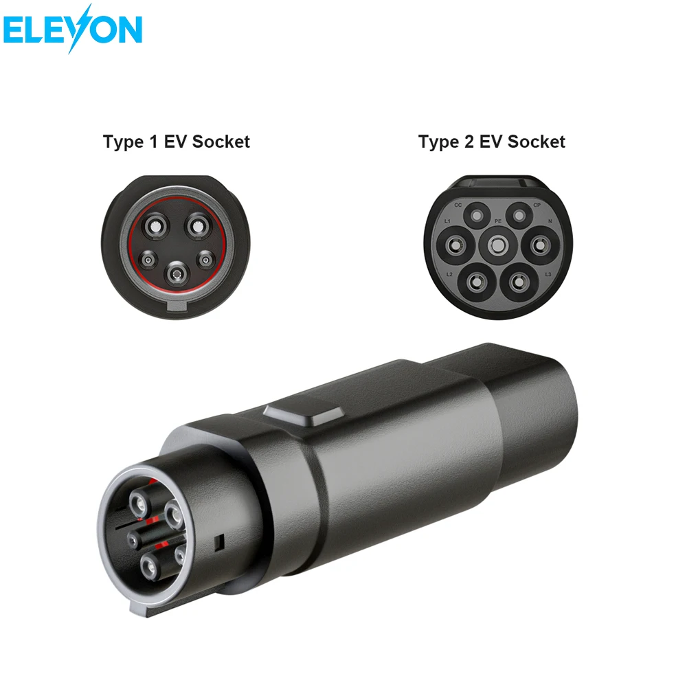

ELEVON EV Charger Adapter Type2 IEC 62196-2 to Type1 Converter for J1772 Standard Electric Vehicle Charging EV Connector 16A 32A