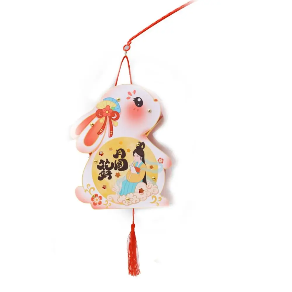 Chinesische Mid-Autumn Festival Laterne DIY handgemachte leuchtende Handheld Kaninchen Laterne DIY Material Tasche leuchtend