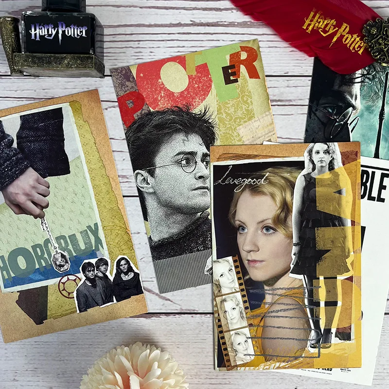 Harry Potter Retro Postcard Set Movie Peripherals Hermione Malfoy Voldemort Card Student Stationery Children\'s Toys Gifts