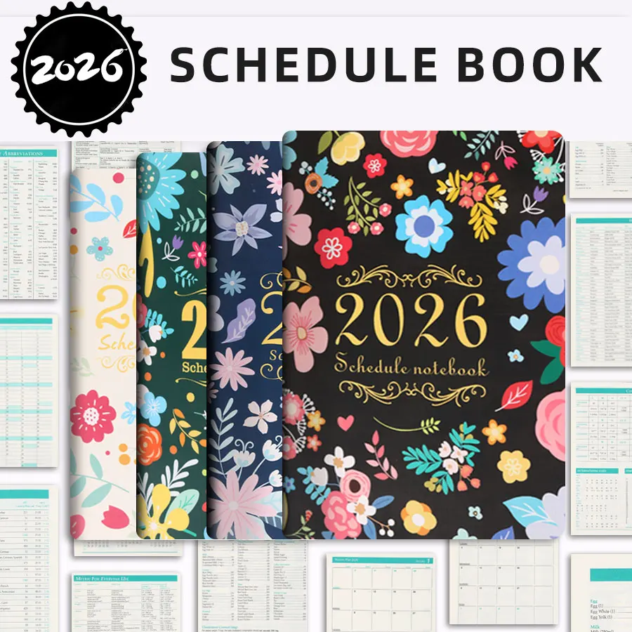 

2026 Tree Pattern Spiral Bound Weekly Planner & Notebook & Schedule Organizer, Stationery For Office & School & Study, Plan Book