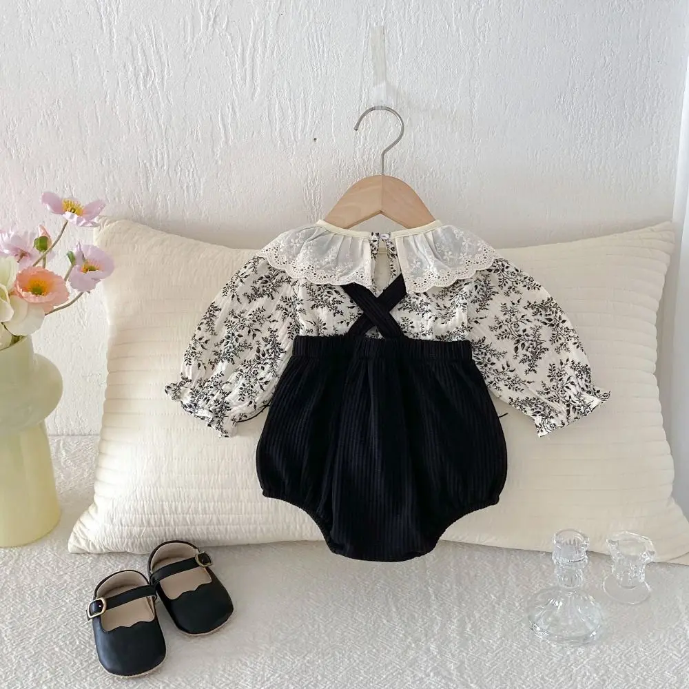 

Lotus Leaf Collar Baby Jumper Dress Ruffle Bodysuit Flower Toddle Jumpsuit Sweet Infant Romper Baby Shorts Climb Suit