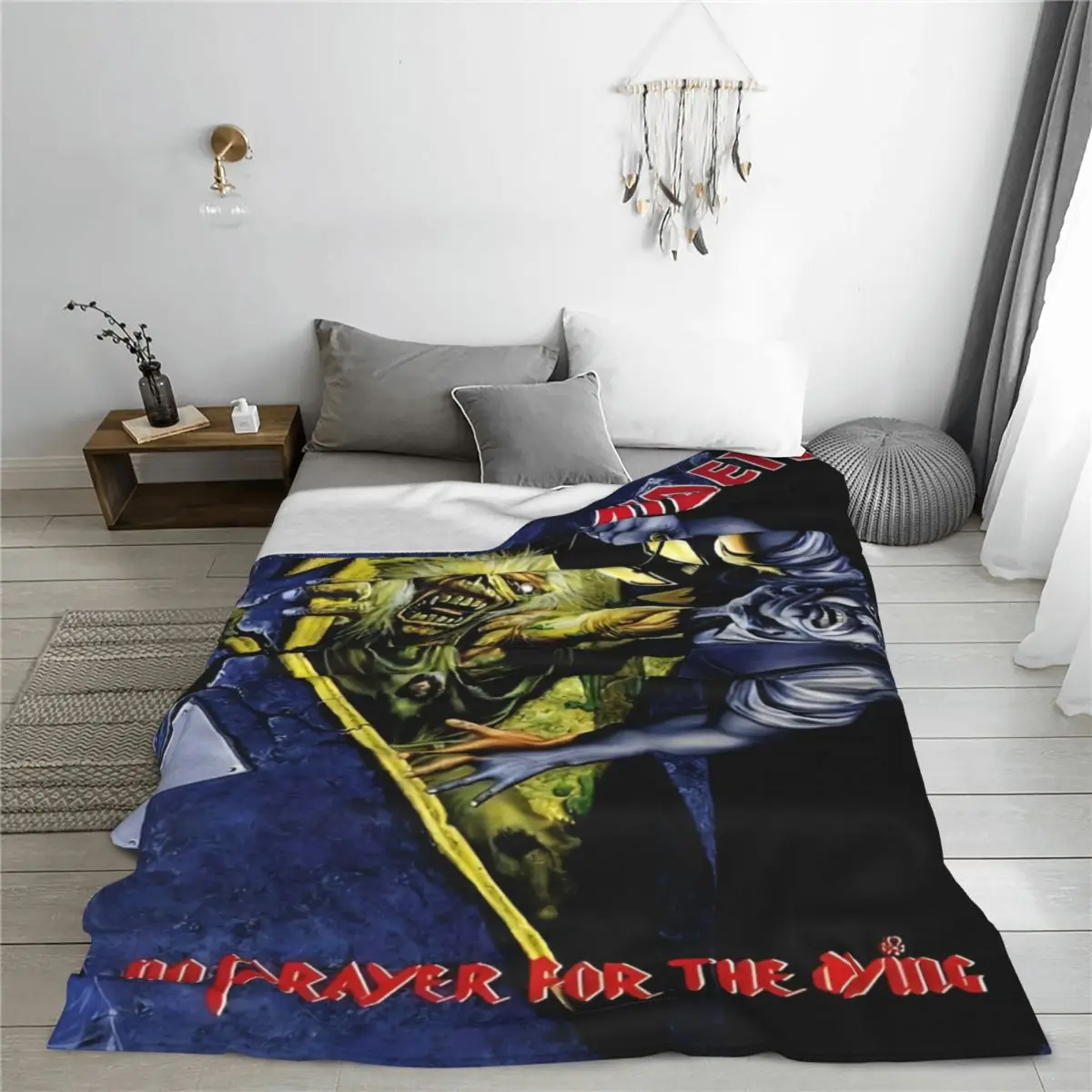 Iron Heavy Metal Maidens Blankets Flannel All Season Multifunction Super Warm Throw Blankets for Bed Outdoor Rug Piece