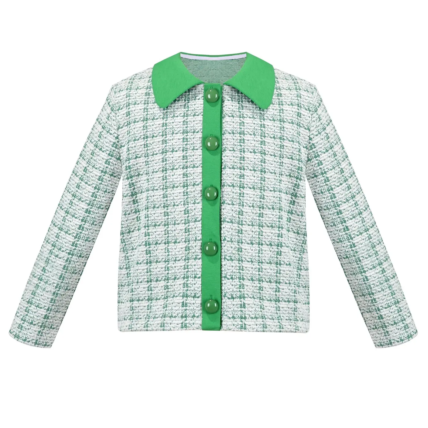 Girls Cardigan Button Up Sweater Long Sleeve Warm Casual Knit Jacket Green