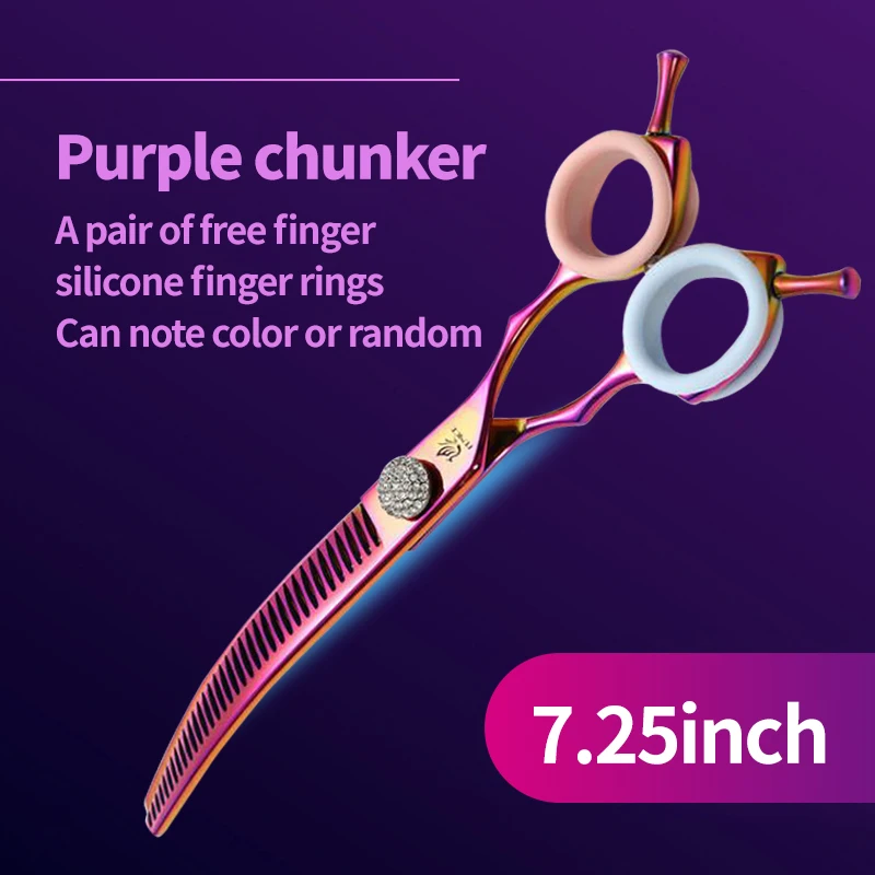 Fenice Professionele JP440c 7 inch Hoge kwaliteit hond Grooming Schaar Gebogen dunner Schaar Chunker Dunner Schaar