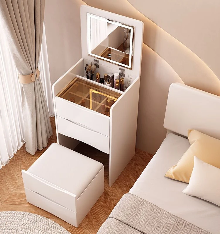 Cream style dressing table, modern and simple, foldable dressing table, bucket cabinet, integrated dressing table