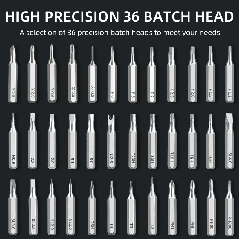 Galacok 40 in 1 Precision Screwdriver Set with 36 Magnetic Phillips Torx Bits Portable Hand Tools for iPhone Camera Watch PC
