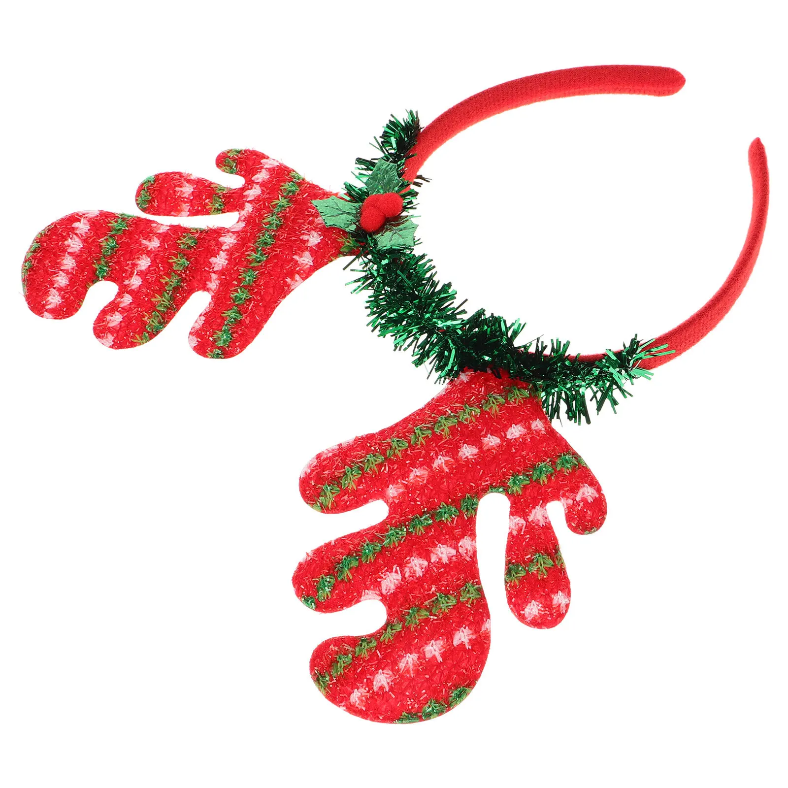 

Christmas Reindeer Antlers Headband Colorful Glitter Lightweight Holiday Hair Band Party Headpiece Accessories