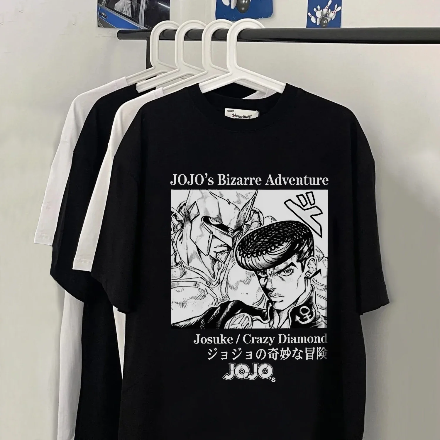 Men\'s T Shirt Japanese Anime Jojo Bizarre Adventure Print T-shirt Short Sleeve Casual Oversized T-shirt Streetwear Man Tops Y2k