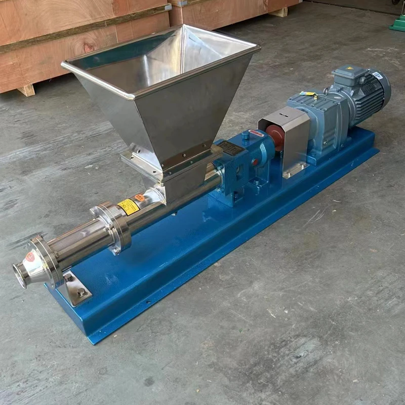 Food Grade SS304 SS316L Stainless Steel High Viscosity Single Screw Sesame Paste G Type Mono Pump with Hopper for Industrial
