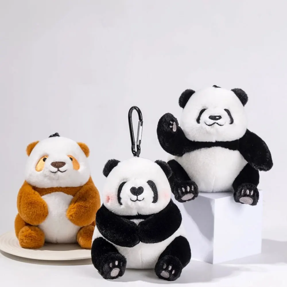 13cm mini bonito pequeno panda animal mochila pingente brinquedos de pelúcia chaveiro macio pelúcia boneca decorativa presente aniversário para o miúdo zg235