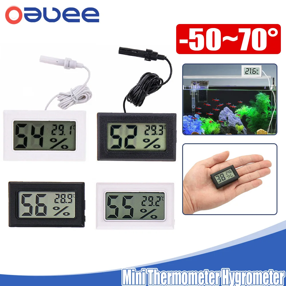 

Digital Thermometer Hygrometer Mini LCD Humidity Meter Fridge Thermometer Sensor Humidity for -50~70 Coolers Aquarium Chillers