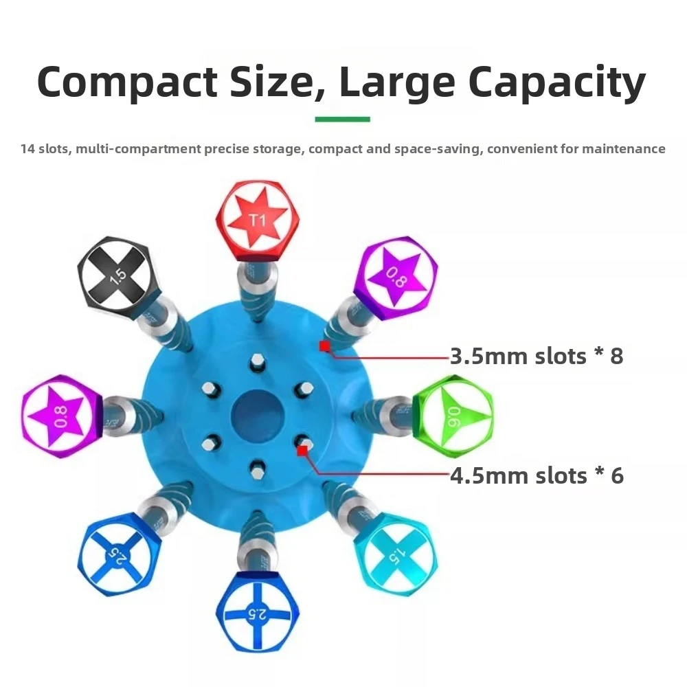 360° Rotatable Repair Tool Storage Rack Multi-hole Slot Multi-functional Multi-Hole Storage Holder Soldering Iron Tips Storage