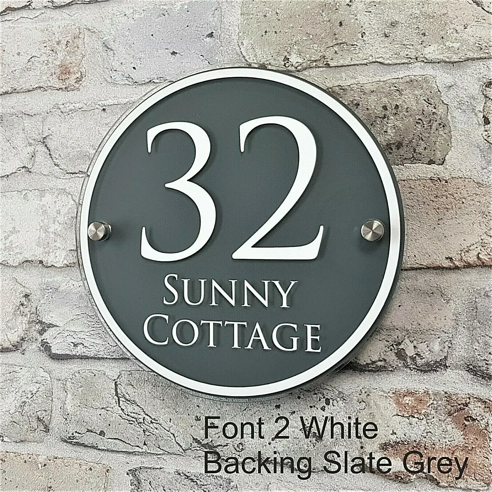 Customized Acrylic Round House Signs Address Plaques & Door Numbers Letters Contemporary Home Decor