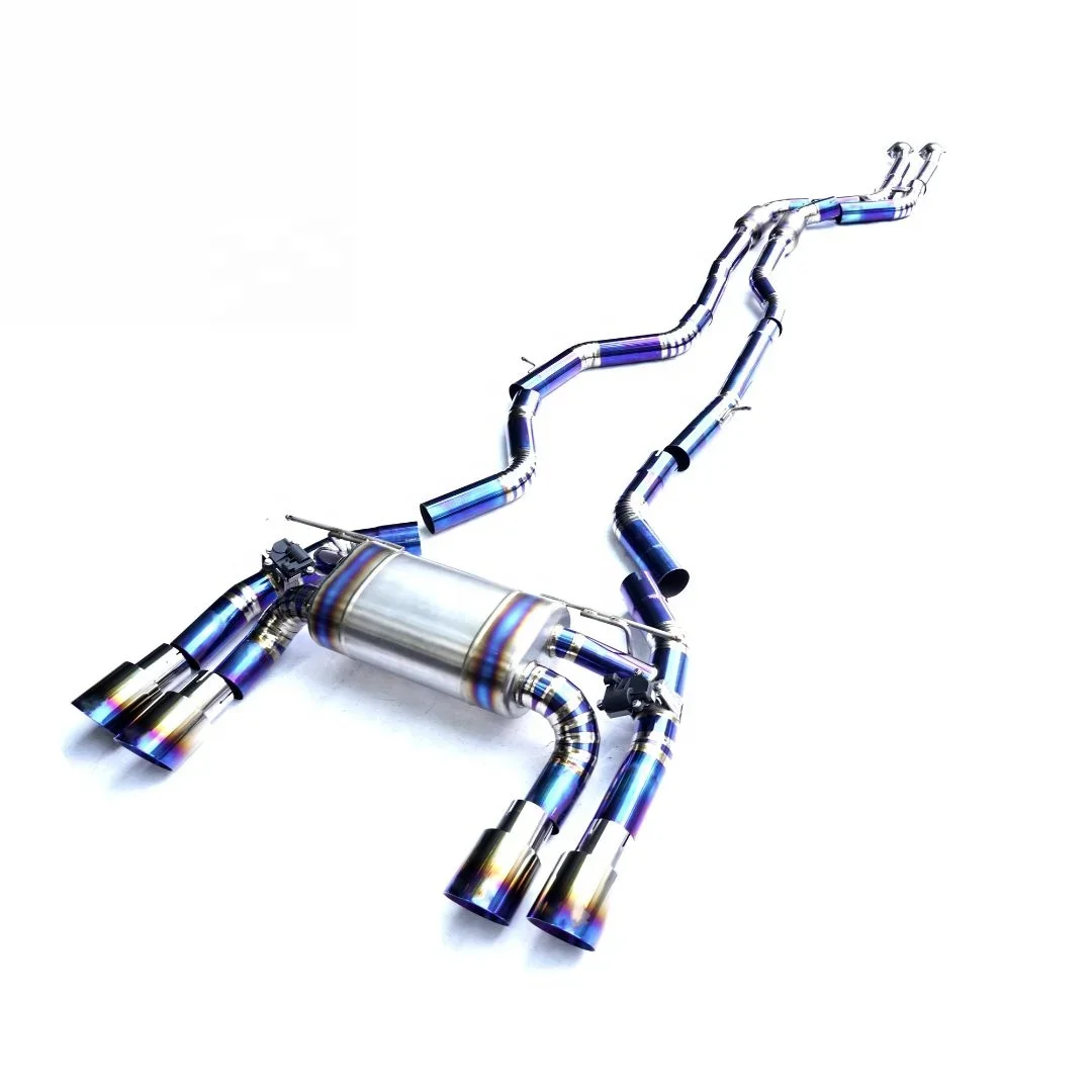 titanium exhaust for  S55 M2 Competition/M2CS F87 3.0T valved muffler remote control catback  tips