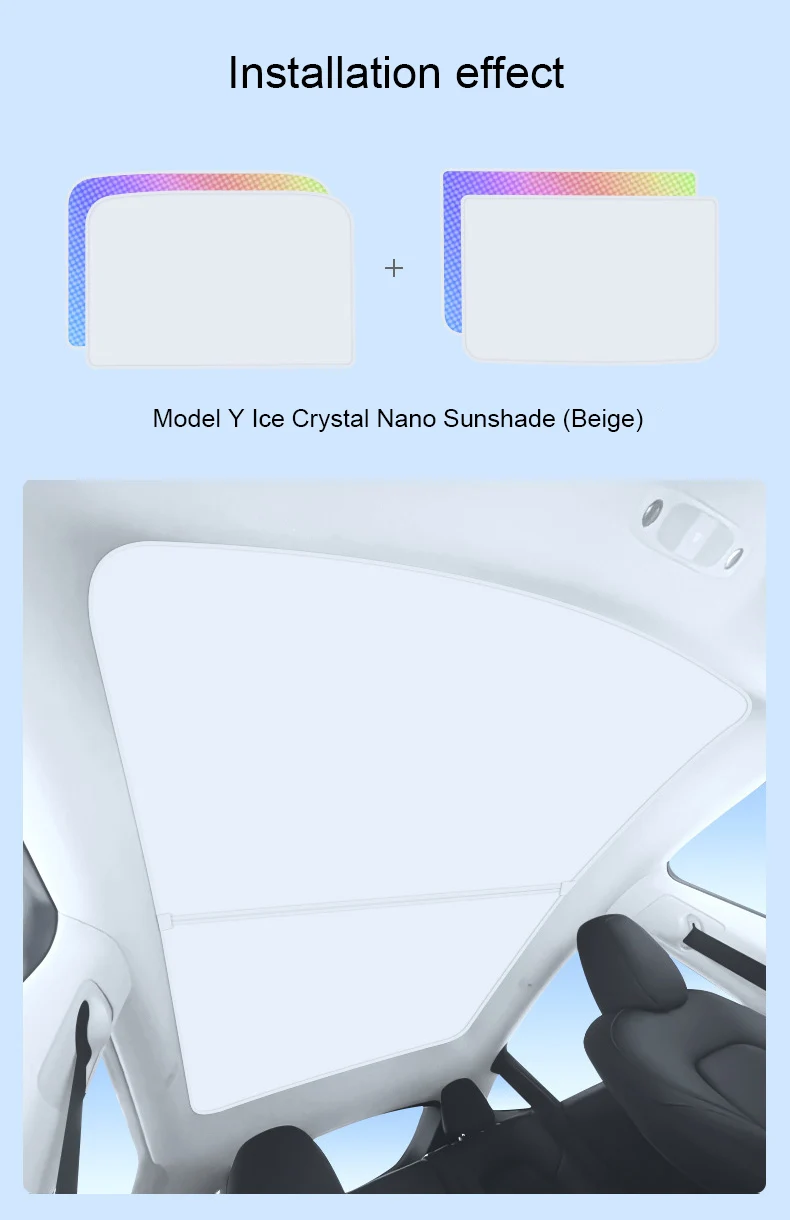 Per Tesla Modello Y/3/S 2021-2025 Cristallo di Ghiaccio Parasole Tetto Diviso Protezione Solare Modello Y Juniper Tetto Apribile Protezione Colorata Ombra Netto  34