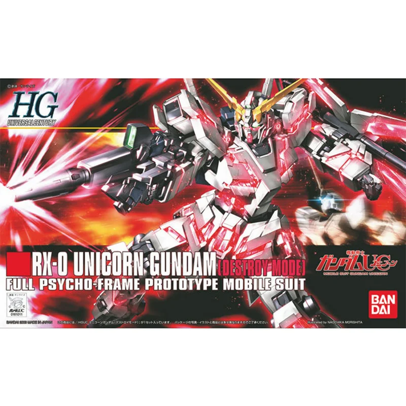 Bandai Original GUNDAM Anime Modèle HGUC 1/144 RX-0 ummy CORN GUNDAM Action Figure Assembly Jouets pour Enfants