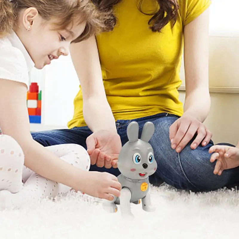 Rabbit Toy With Lights Musical Light Up Rabbit Toy For Kids Cartoon Movable Blinking Toy Cute Shaking Head Toys For Children's