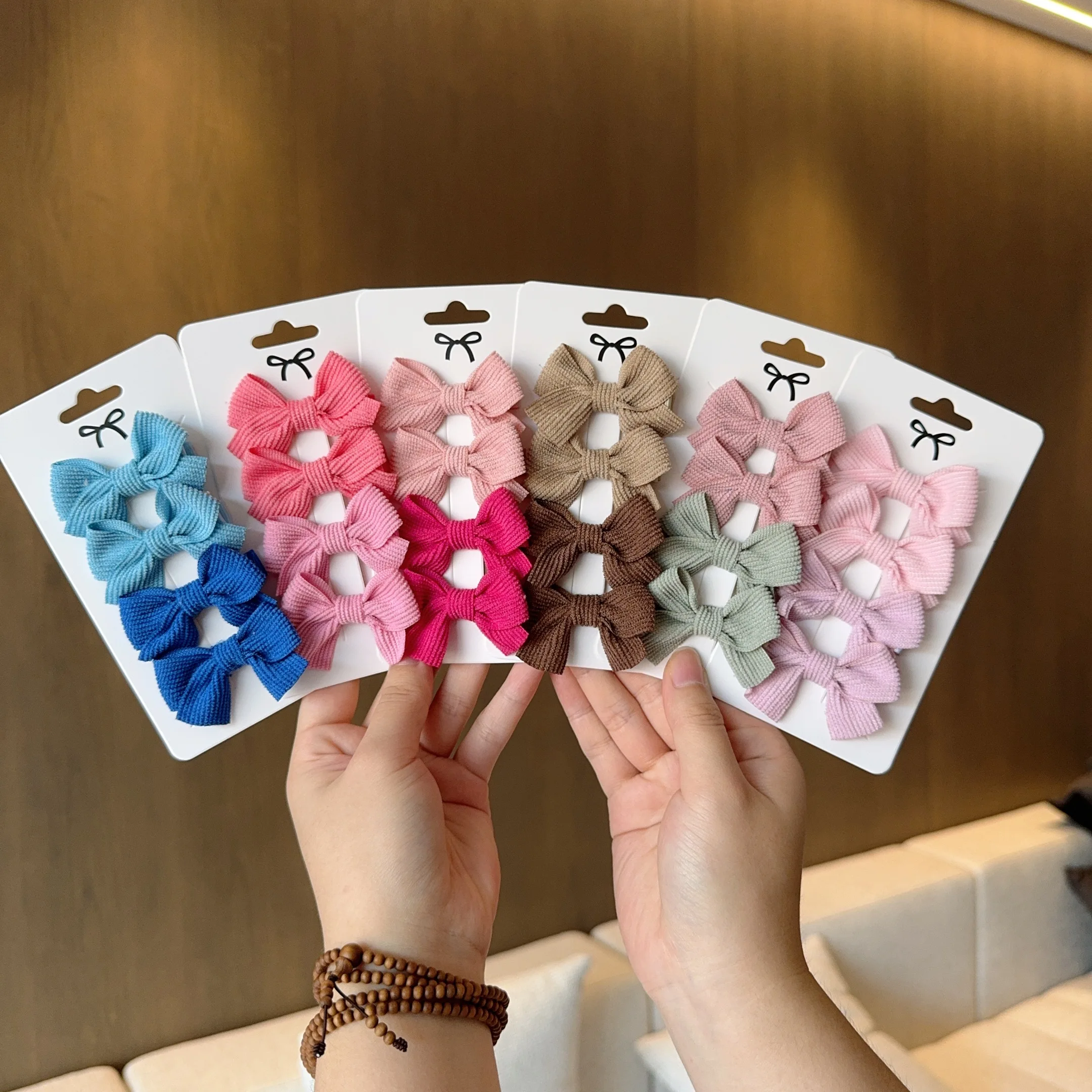 4/6/10Pcs Baby Bows Hair Clip For Kids Girls Hairpin Solid Color Hairpins Barrettes Handmade Headwear Hair Accessories Wholesale