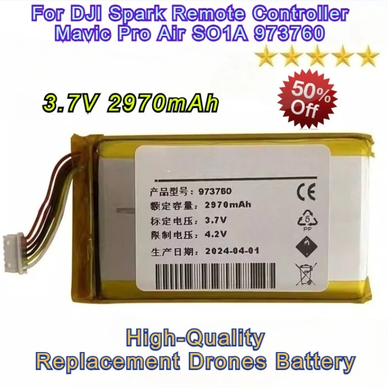 

New 3.7V 2970mAh Drones Battery for DJI Spark Remote Controller Mavic Pro Air SO1A 973760