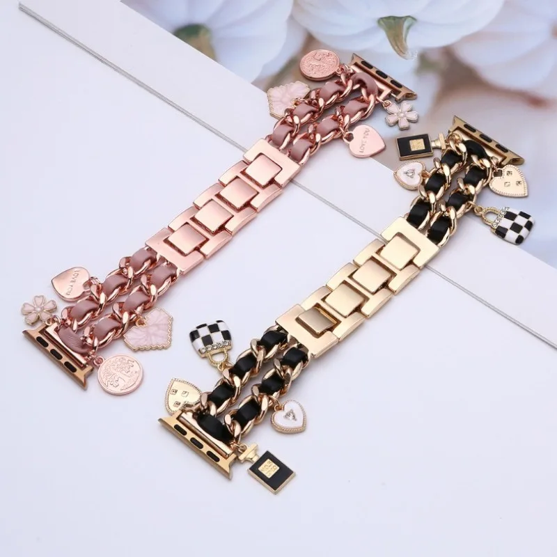 Luxury Chain Strap Metal Strap For Apple Watch 46mm 42mm 40mm 38 41mm 44mm 45mm 49mm iWatch Series 11 10 9 8 7 6 SE 5 4 Ultra3/2