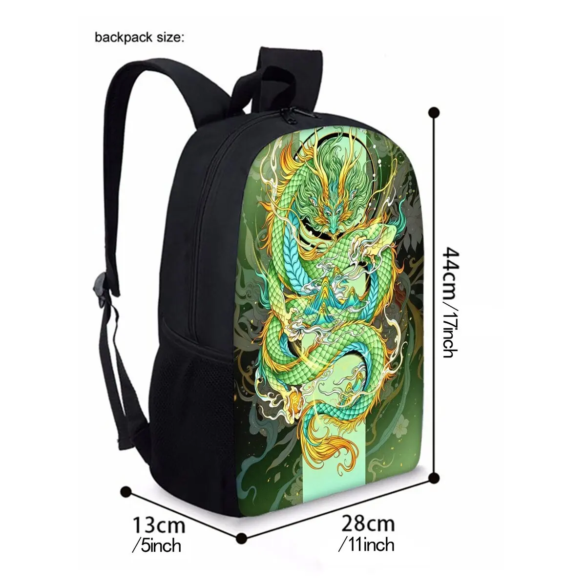 Chinese Divine Dragon Three Piece Set Backpacks for Boy/Girls Best Gifts 2D Cartoon Waterproof School Bag for Children