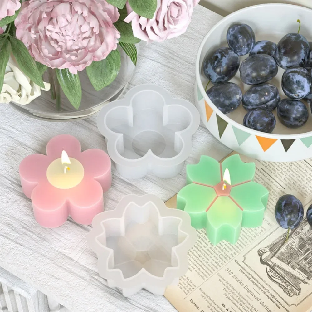 Simple Flower DIY Soap Silicone Moulds Sakura Candle Making Multi Style Plant Home Decor Chocolate Molds Easy Demold Resin Gifts