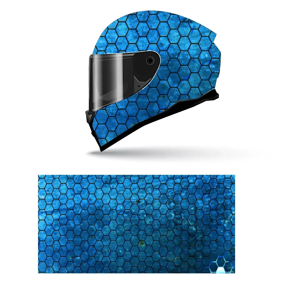 육각형 벌집 헬멧 스티커, 자체 접착 레이싱 오토바이, 맞춤형 헬멧 랩 데칼 및 비닐 데칼 스티커