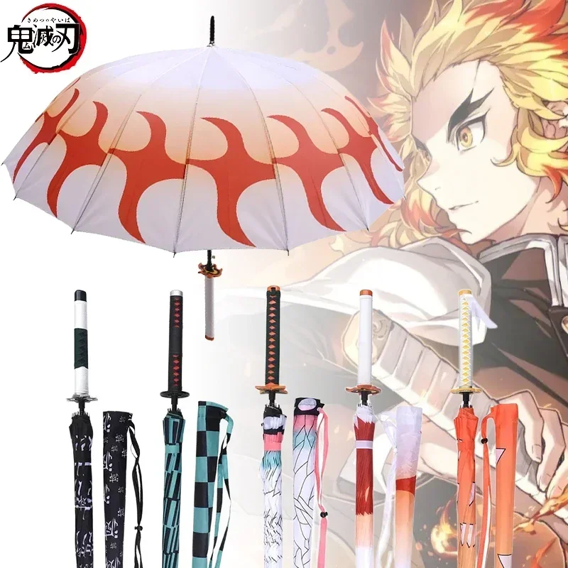 

Anime Demon Slayer Katana Umbrella Kimetsu No Yaiba Long Rain Parasol RaincoaKyoujurou Japanese Katana Samurai Sabre Umbrella