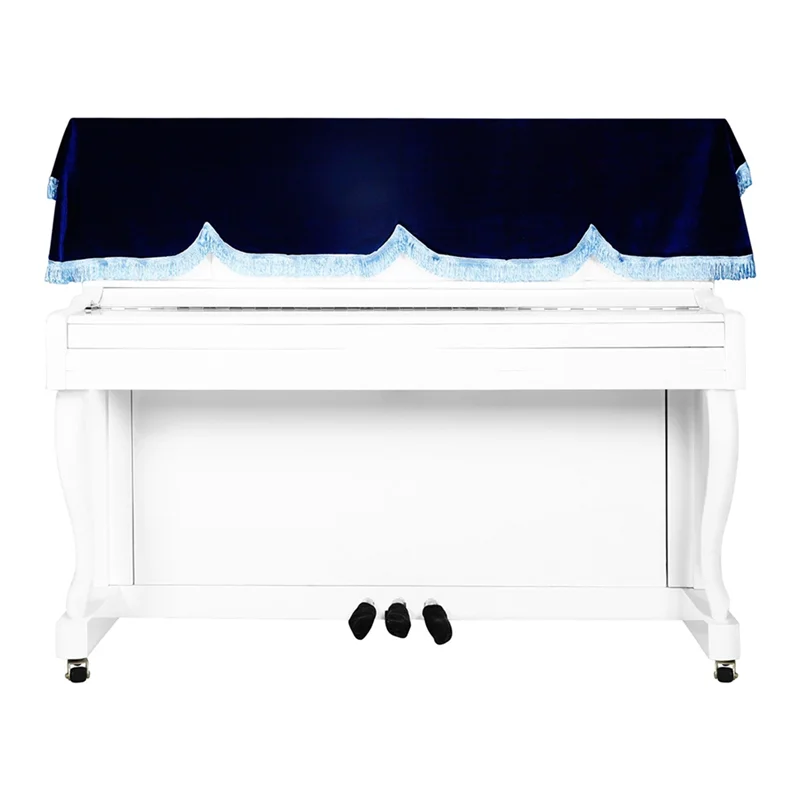 

A29Z-88-Key Piano Half Piano Cover Gold Velvet Dust Cover With Tassel Edge