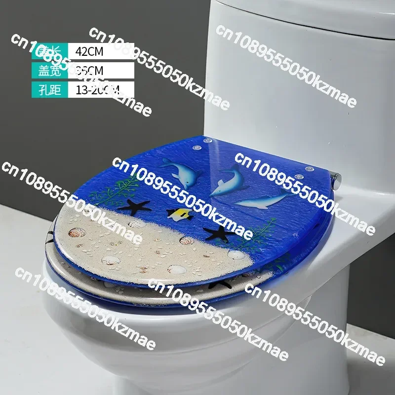 Toilet lid household silent toilet lid universal thickened seat flush toilet ring stainless steel slow descent