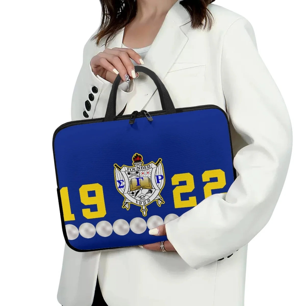 حقيبة كمبيوتر لوحي 2023 من سيجما غاما Rho 1922 بتصميم فاخر لؤلؤي حقائب للحاسوب المحمول حقيبة يد للحاسوب الشخصي 10 12 13 15 17 بوصة هدية للإناث