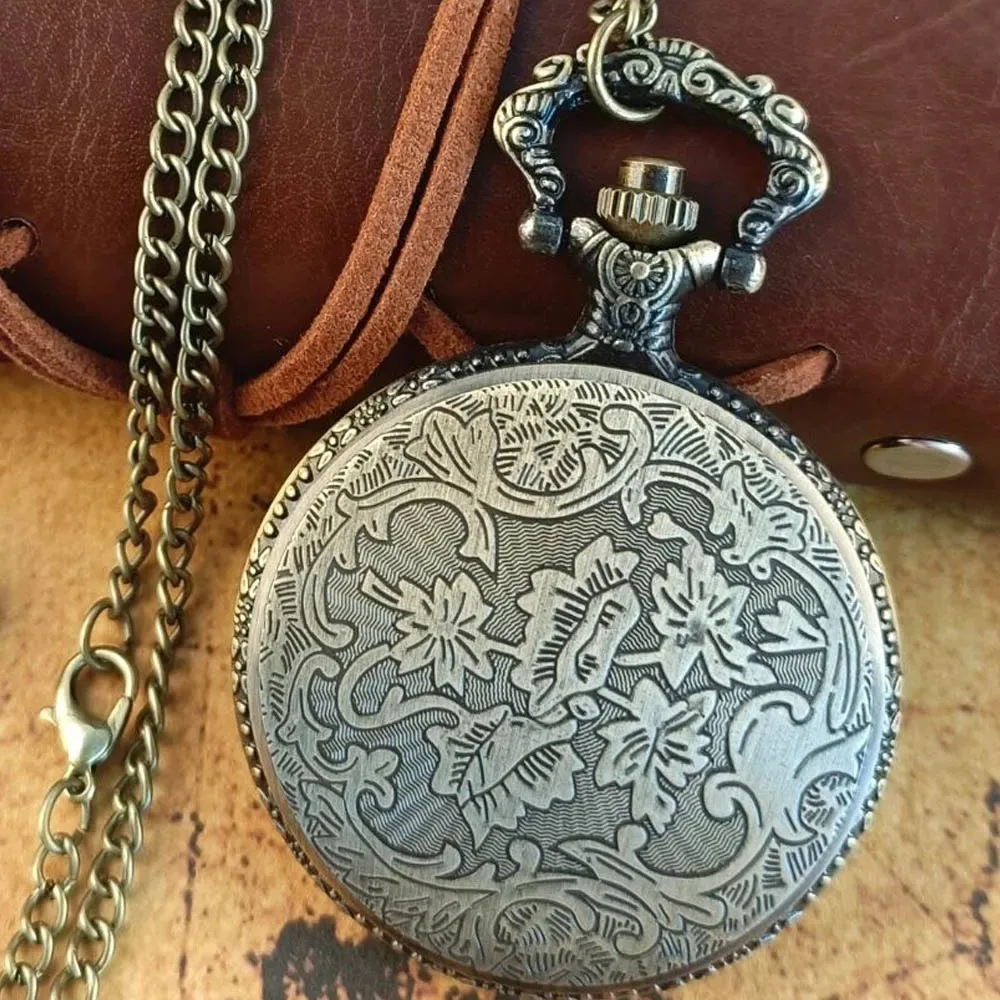 빈티지 산타 클로스 석영 주머니 시계 컬렉션 목걸이 펜던트 아라비아 숫자 디스플레이 포켓 & Fob 체인 시계