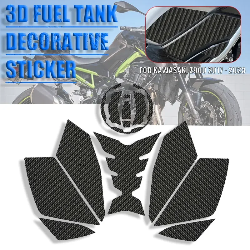 Motorcycle anti-slip tank Pad sticker protection stickers SIDE TANK PADS FOR Kawasaki Z900 2017 to 2023