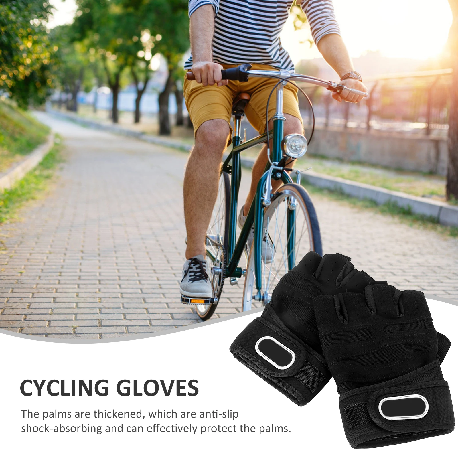

Half-finger Gloves Workout for Men Working Sports Weight Training Bike Fitness Padded