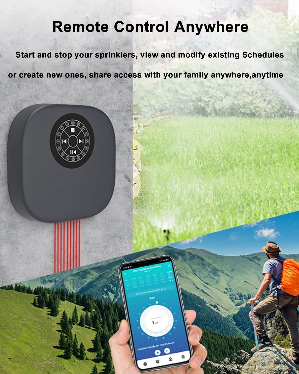 Tuya WiFi Sprinkler Controller Gardening Intelligent Irrigation Timer 16 Zones Automatic Watering Device For Alexa Google Home image 2