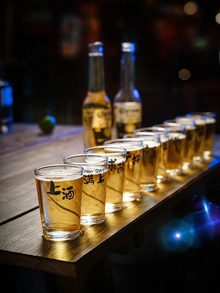 كوب زجاجي مقوى للمطاعم والحانات للاستخدام الشخصي، كوب صغير سعة اثنين أونصة للنبيذ الأبيض والبيرة، مناسب للكاريوكي وشرب المشرو...