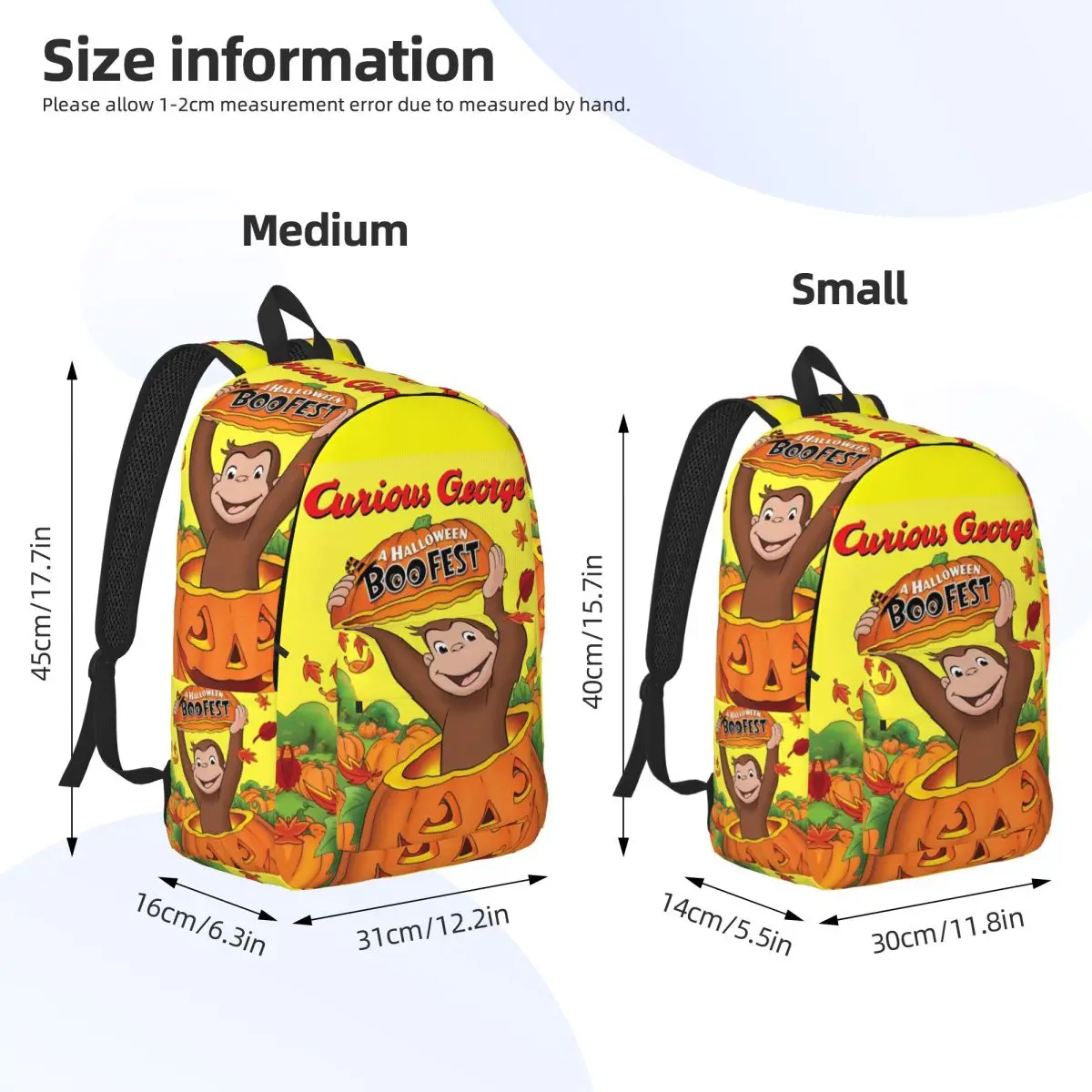 Mochila de dibujos animados Curious George Monkey para hombres y mujeres, bolsa de hombro para computadora portátil, adolescentes, trabajo escolar, serie de TV, regalo