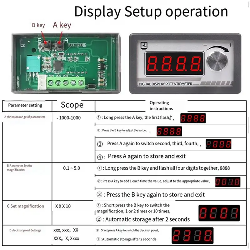 T23C 5X Digital Display Potentiometer Variable Resistor 10K Ω Resistance Signal Simulator For Speed Controller Inverter