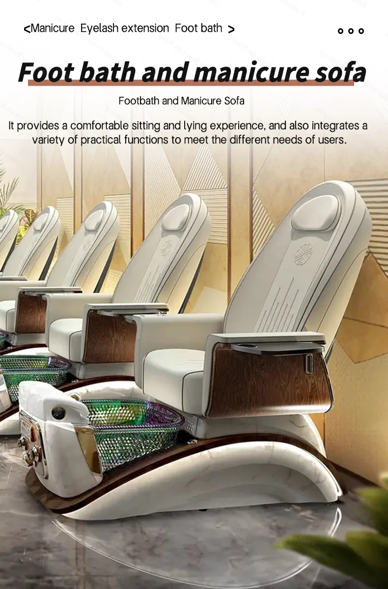XinSheng Beauty Maniküre-Nagelsofa Fußbad-Stuhl Pedikürestuhl mit Elektrischer Rückenmassage Salon SPA Fußmassage-Möbel – Detail 3