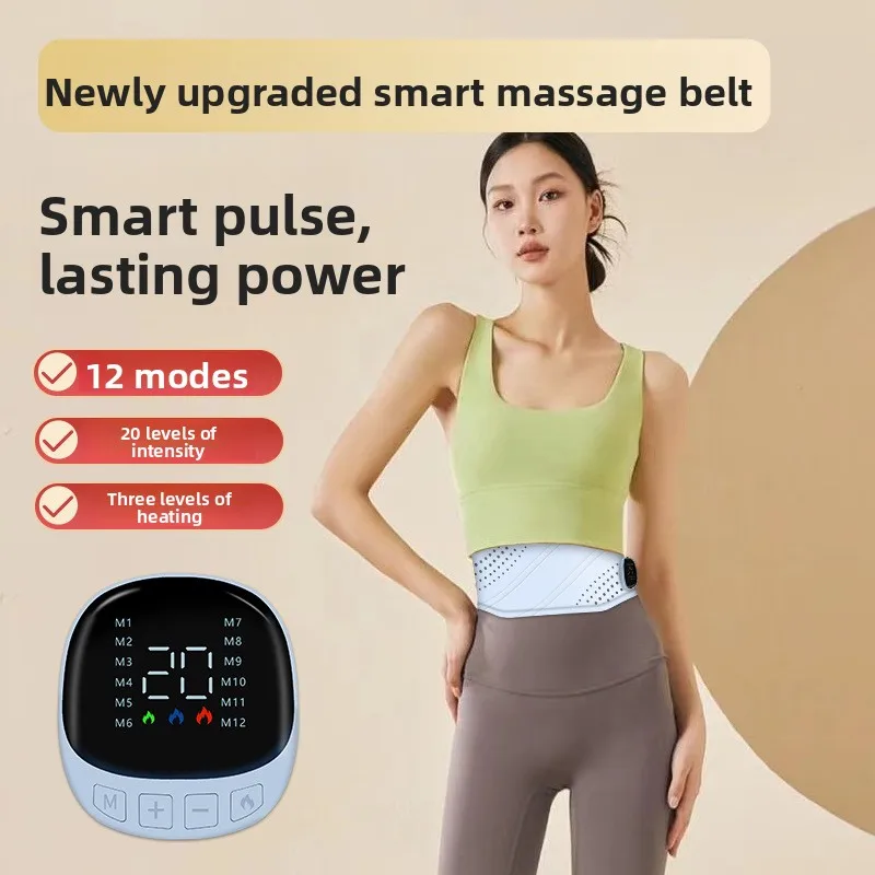 

2025 New EMS Massage Belt Hot Compressed Soothing Deep Massage Belly Warming Light Portable Slimming Fitness Third Gear Heating