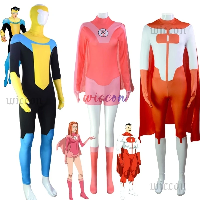 

Аниме Invincible Mark Grayson комбинезон плащ супергерой косплей костюм Omni-man Atom Eve Cos боди Хэллоуин для мужчин женщин