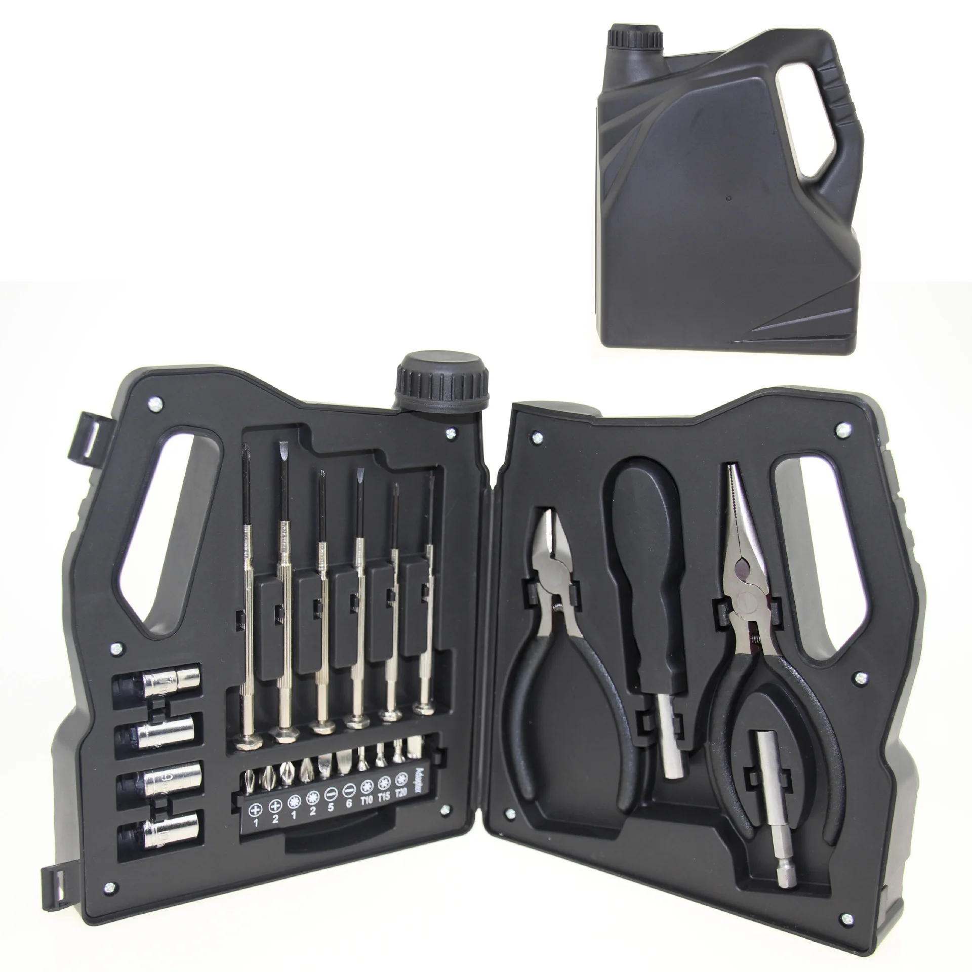 

Набор инструментов из 23 предметов. Материал из углеродистой стали, креативная упаковка, набор аппаратных инструментов в форме масляного горшка.