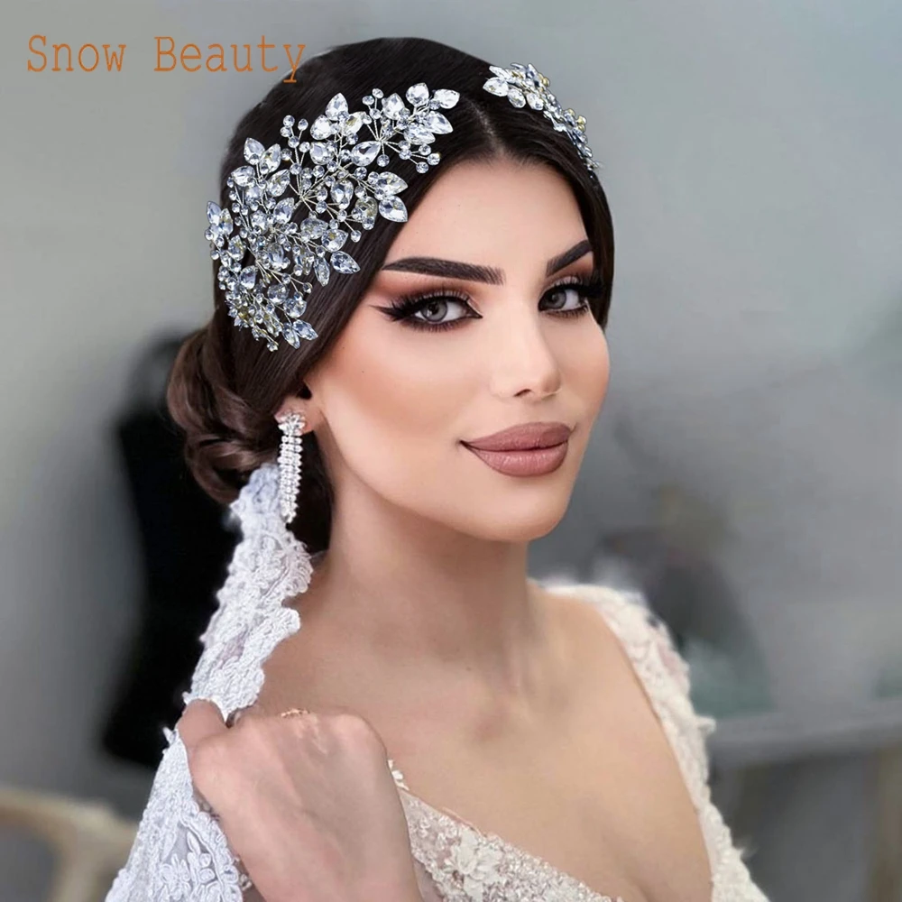 

DZ073-S Rhinestone Bridal Hair Accessories Crystal Bridesmaid Head Jewelry Gift Rhinestone Wedding Headbands for Bride Tiara