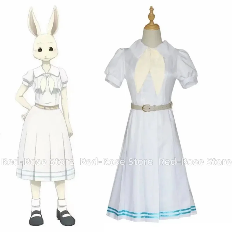 Costumi cosplay unisex Anime Cos BEASTARS Haru Rabbit a maniche corte Set per feste di Natale di Halloween Abiti uniformi