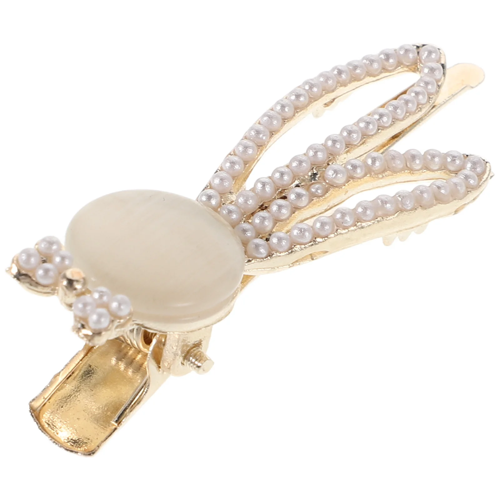 

Bunny Ear Hair Clips for Girls and Toddlers Faux Pearl Detail Alligator Clip Secure Hold for Flyaways Bangs Kids Spring Easter