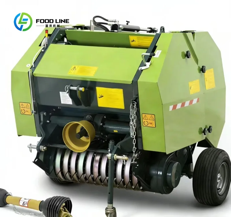 Versatile Farm Machinery Compact Round Baler Machine for Hay Silage Combined Baling and Plastic Wrapping in Harvest Work