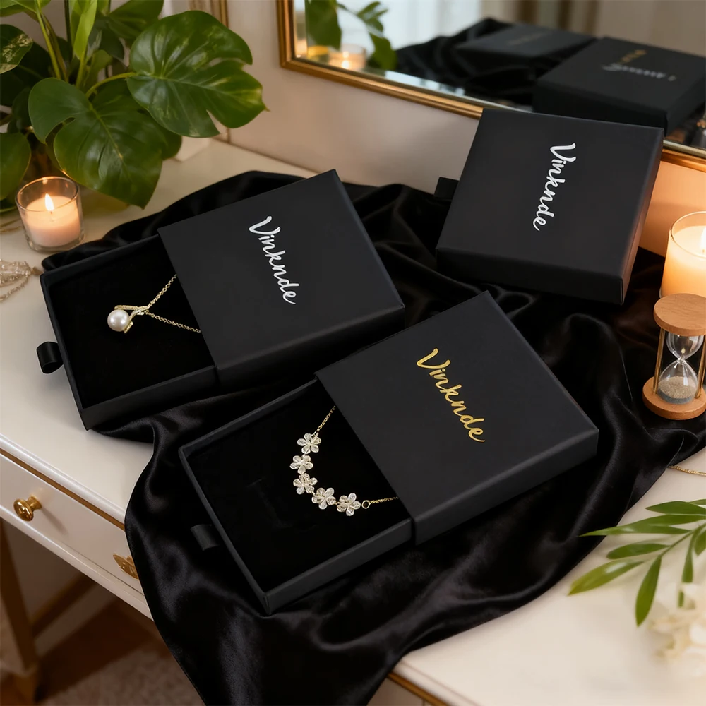 

24pcs Paper Drawer Jewelry Box Travel Organizer Boxes Custom Logo Earring Necklace Ring Jewellry Display Tray Portable Storage