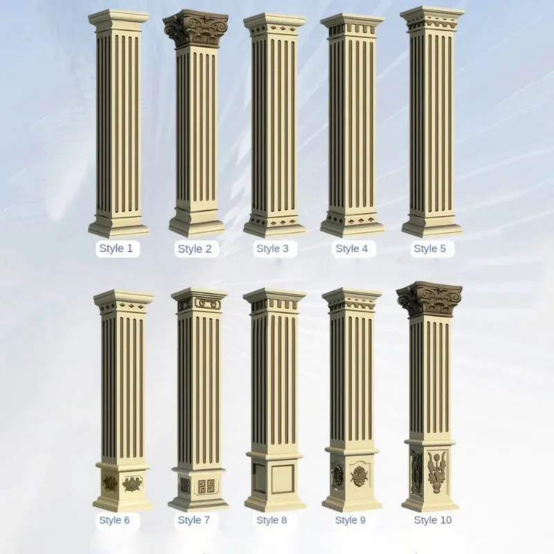 Roman Column Mold for Home Garden Buildings Square Column Antique Various Patterns Mold Full Set of Square Villa Gate Pillars f