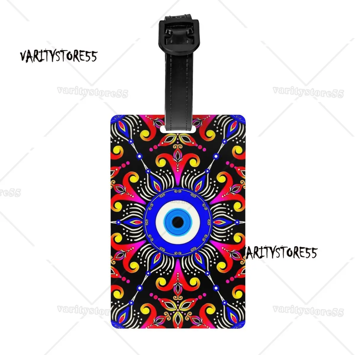 Custom Mediterranean Evil Eye Luggage Tag With Name Card Turkish Amulet Culture Privacy Cover ID Label for Travel Bag Suitcase